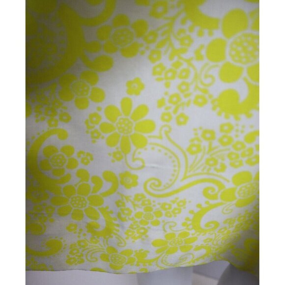 VINTAGE 1970s WOMEN'S CANARY YELLOW PRINT LONG SLEEVE SHIRT DRESS - HOBNOBBER - - Picture 5 of 12